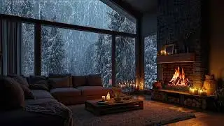 Cozy Rain Sounds & Fireplace Crackling | Deep Sleep Ambience at Night