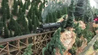 Great Northern Railway: DM&IR 2 8 8 4 yellowstone 21 car freight departing Havre