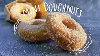 FLUFFY Mini Fried Cinnamon Sugar Donuts (How to make the BEST Vegan Doughnuts) | Lizziebeets