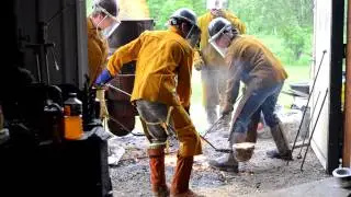 iron pour at green foundry May, 2011