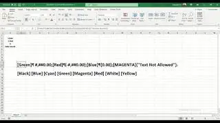 Formatting Numbers in Excel