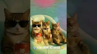 ☀️ 3 Cats Floating on a Pool | LoFi Summer Chill 🐾🌊