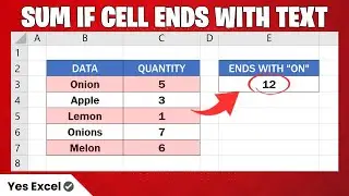 Sum If Cell Ends With in Excel