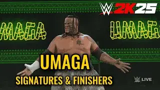 WWE 2K25 Umaga Signature and Finisher Moves (Gameplay)