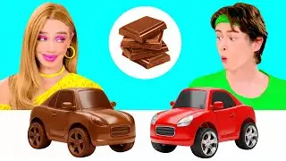 Челлендж. Шоколадная Еда vs Настоящая еда | Удивительный Челлендж с Едой от BaRaDa Challenge