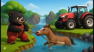 💦 🐴 A Baby Horse Fell Into the River&hellip; Can Bear Farmer Save Him in Time? 🐻⚡| Vehicles Farm Animated