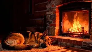 🐶 Sleeping Dog by Fireplace No Ads 🔥Crackling Fire Sounds 2026