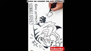 save tiger poster / tiger poster  Drawing #shorts