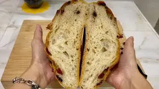 Cara buat sourdough bread isian chocochips dan cranberry | cranberry chocochips sourdough bread