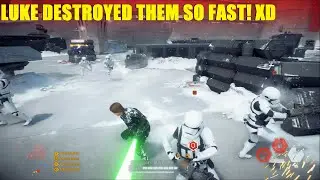 Star Wars Battlefront 2 - Luke destroyed Star Killer base Super quick!  He's not even a force ghost!