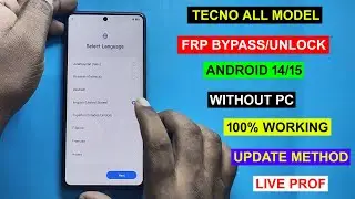TECNO ALL MODEL FRP BYPASS ANDROID 14/15 | GMAIL LOCK REMOVE ALL TECNO WITHOUT PC | 100% WORK METHOD