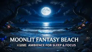 Moonlit Fantasy Beach ASMR 🌙 | 10 Hours of Deep Sleep Sea Waves & Ambience for Sleep & Relaxation