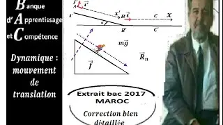 Mouvement de translation et rectiligne (plan inclin&eacute; et un plan horizontal))