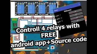 Control 4 relay using Android phone via Bluetooth with source code #technology #italy #python