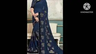 आज कल मार्केट में बहुत मशहूर है शिफॉन साड़ी की नई डिजाइन || New shiffon saree ki collection 🔥🔥