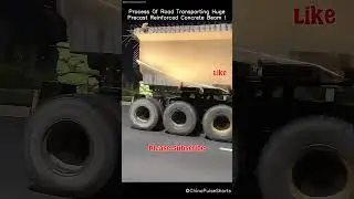 Hauling a Giant Concrete Beam on the Road! 🏗️🚛 Precision in Motion #heavyhaul #concretetransport
