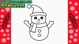 ⛄️ JULTECKNINGAR |  Hur man ritar en SN&Ouml;GUBBE | Rita Det Sj&auml;lv | L&auml;r dig att rita enkelt