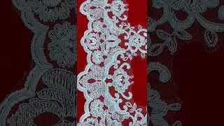 1 Yard Corded Embroidered Bridal Lace Trim for Wedding Gown and Bridal Veil, XC049