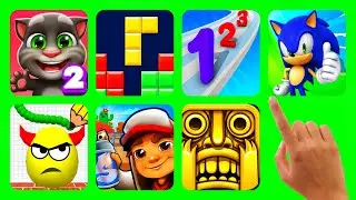 Talking Tom 2,Draw To Smash,Block blast,Number Master,Sonic Dash,Subway Surfers,Temple Run