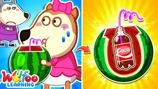 Sneak Food Trick! Lucy Hides Soda in a Watermelon 🍉 | Wolfoo Learning | Healthy Kids Cartoon