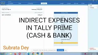 indirect expenses entry in tally prime | expenses entry in tally prime