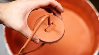 Glazing a Handmade Pottery Storage Jar (#Shorts)