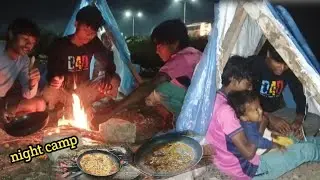 night group camping | my brother camping  village camper |😓#volog 