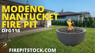 Modeno Nantucket Round Concrete Fire Pit Bowl OFG116 | Fire Pit Stock