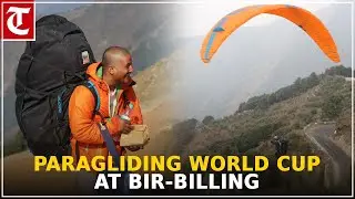 A pilot in action during the Paragliding World Cup at Bir-Billing