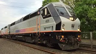 NJ Transit HD 60fps: Retro RVL Trains (Alstom PL42AC Double Header + 8 Comets) @ Westfield 5/10/16