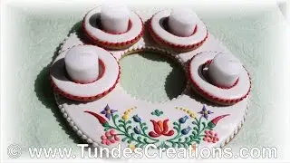 Centerpiece with Hungarian folk art flowers