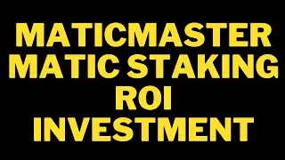 MATICMASTER ROI MATIC STAKING DAPP