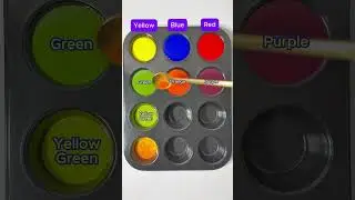 Create 9 secondary colors from 3 primary colors Yellow + Blue + Red #satisfying #mixing
