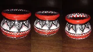 acrylic colour diye matir ghot art kora. unique ar esay paint ❤️