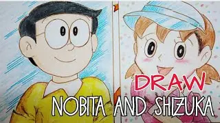 how to draw nobita and shizuka || nobita and shizuka drawing || drawsome awesome