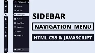 Modern side navigation menu bar using HTML CSS & JavaScript.