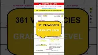 JKSSB Junior Assistant/Stenographer Recruitment 2025 | #job #rrb #jkssb #RAILWAY #ssc #ssccgl