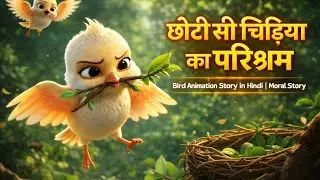 छोटी सी चिड़िया का परिश्रम 🕊️ | Emotional Bird Animation Story in Hindi | Moral Story
