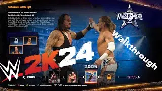 WWE 2k24 Showcase Undertaker vs Shawn Michaels | Walkthrough | The Darkness and The Light | WM 25