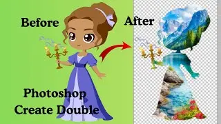 How to Create Double Exposure [Girl with Beautiful scen ] in Photoshop#photo #A4Mentor
