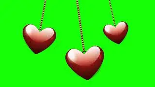 Blinking Hearts Green Screen Animation Background Effects 4K