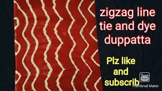 Tie and dyes (9th class) zigzag design on duppatta (8968040999)