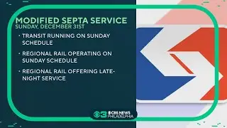 SEPTA to run on modified scheduled on New Year's Eve, New Year's Day