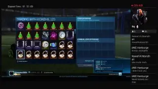 Tradeing with people on rocket league garage