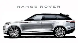 【車絵】【Car Drawing 】 Land Rover Range Rover Velar Drawing ランドローバー レンジローバー ヴェラール イラスト