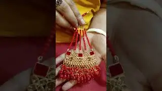 gold plated real stone bridal set collection colors available