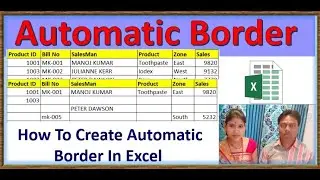 How To Create Automatic Border In Excel | how to create dynamic border in excel without vba