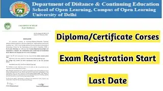 Du Exam Registration Start For Diploma and Certificate Courses | Ran2goal (DU SOL) #du #dusol