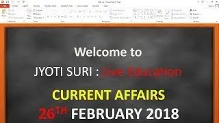 Current Affairs Quiz 26th February 2018