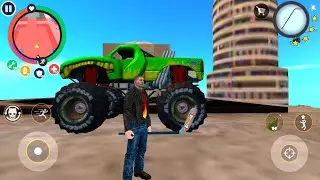 Rope Hero Vice Town | Stone Giant Monster Truck Jumping | Rope Hero Jeep Jump Fight Army Villain